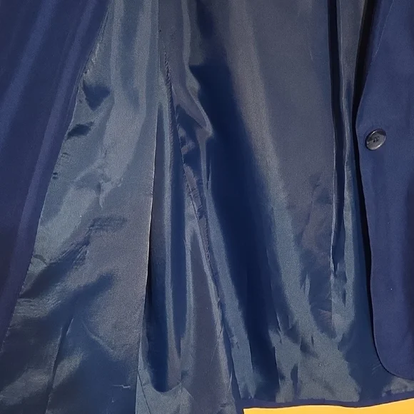 Vintage Blue Blazer Classic Lapel Suit Jacket 100%Silk - Picture 5 of 5